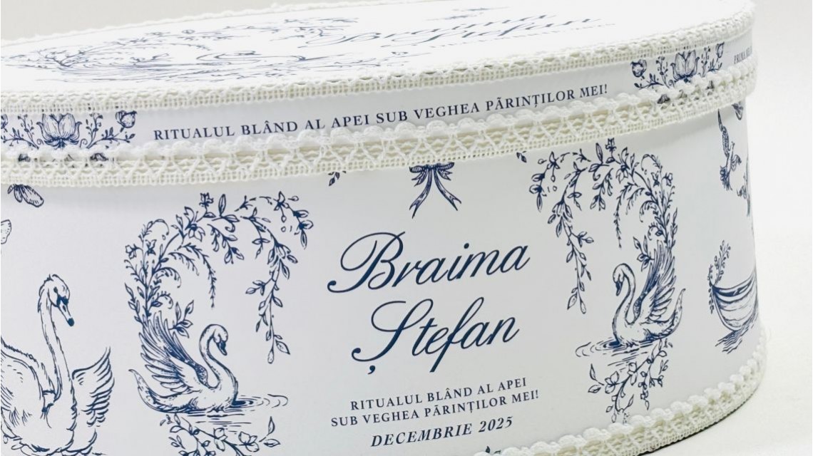 Set Prima Băiță cu nasii dupa botez Swan Lake Ritual Blând al apei pentru Băieți 37